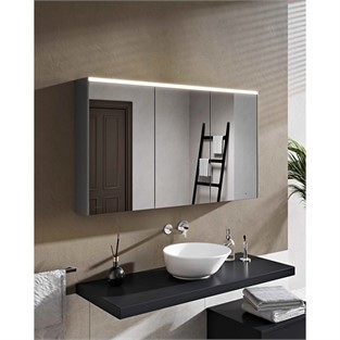 VitrA Prime Aynalı Banyo Dolabı Aydınlatmalı 120 cm Fırçalı Krom 67009