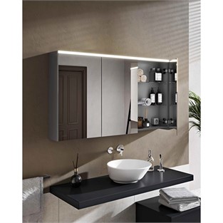 VitrA Prime Aynalı Banyo Dolabı Aydınlatmalı 120 cm Fırçalı Krom 67009