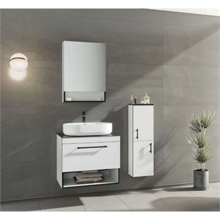 ORKA Knidos Banyo Dolabı Takımı Beyaz 70 cm ORKA5000342