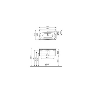 VitrA Nest Trendy Lavabo Dolabı 80 cm Tek Çekmeceli Hareli Doğal Ahşap 56138