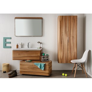 VitrA Nest Trendy Lavabo Dolabı 80 cm Tek Çekmeceli Hareli Doğal Ahşap 56138