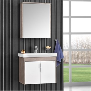 ORKA Luna Banyo Dolabı Takımı Gri Taş 80 cm ORKA5000379