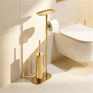 Kobos Nova Hareketli WC Set Yuvarlak Parlak Altın KBW-836-1GL