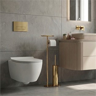 Kobos Nova Hareketli WC Set Yuvarlak Parlak Altın KBW-836-1GL