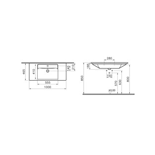 VitrA İntegra Etajerli Lavabo 100 cm 7057B003-0001