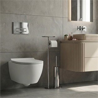 Kobos Nova Hareketli WC Set Yuvarlak Parlak Krom KBW-836-1CR