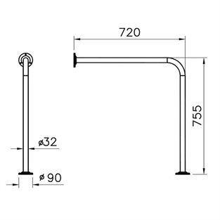 Vitra 90° Tutunma Barı 320-1030