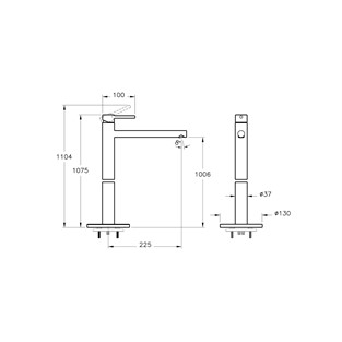 VitrA Origin Lavabo Bataryası Yerden Krom A42663