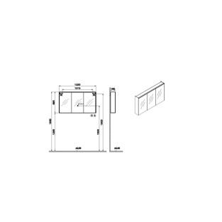 VitrA Core Dolaplı Ayna 120 cm 66913