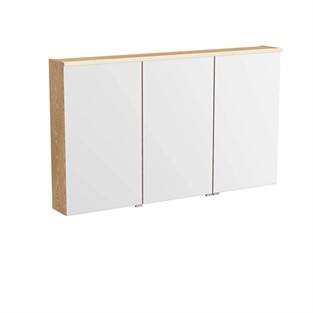 VitrA Metropole Edge Aynalı Banyo Dolabı Aydınlatmalı 120cm Açık Meşe 67148