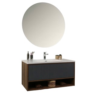 Kobos Elegant 100 cm Banyo Dolabı Seti Miling Oak + Argento
