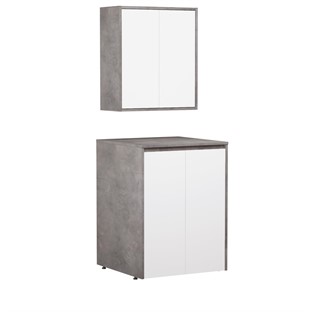 ORKA Sedir Çamaşır Makinası Dolabı Gri Taş 70 cm ORKA5000703