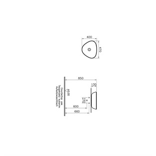 VitrA Plural Çanak Lavabo Üçgen 45x40 cm Mat Siyah 7812B483-0016