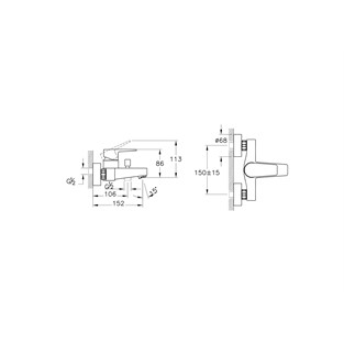 Artema Flow Square Banyo Bataryası Krom A43063