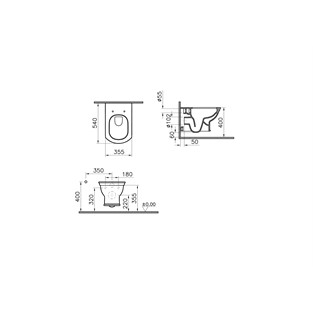 Vitra Valarte Rim-ex Kanalsız Asma Klozet 54 cm 7805B403-0090