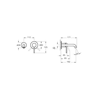 Artema Minimax Round Ankastre Lavabo Bataryası Krom A43537