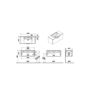 VitrA Root Lavabo Dolabı 100 cm Doğal Meşe 68245