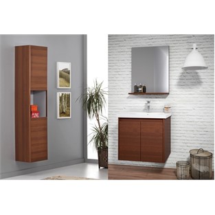 ORKA Düden Kapaklı Banyo Dolabı Takımı Odeon Kızıl Ceviz 60 cm ORKA5002657