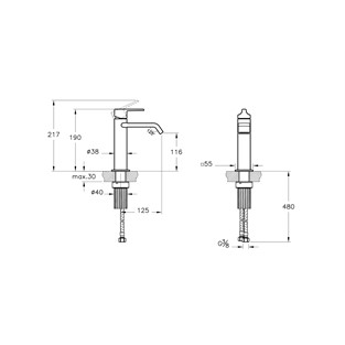 VitrA Suit Lavabo Bataryası Üstten Kumandalı Soft Altın A4281674