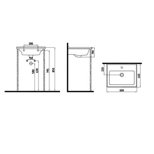 Bien Neptun Konsollu Tek Delikli Lavabo 60 Cm  NPLK06001FD1W5000