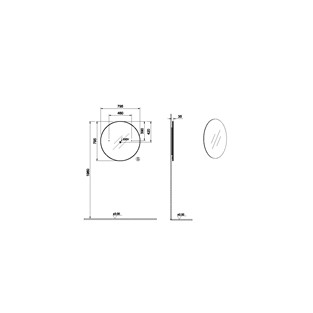 VitrA Prime Yuvarlak Led Sensörlü Ayna 80 cm Fırçalanmış Krom 67042