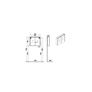 VitrA Core Dolaplı Ayna 80 Cm Led  66911