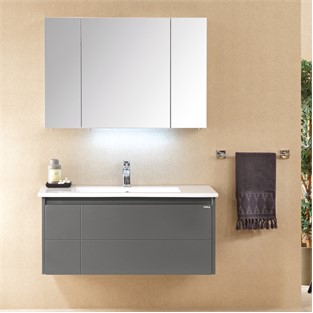 ORKA Likya Banyo Dolabı Takımı Mat Antrasit 80 cm ORKA5002485