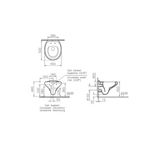 VitrA İstanbul Rim-ex Asma Klozet 4518B403-0090