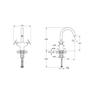VitrA Origin Classic Lavabo Bataryası Çift Kumandalı Mat Siyah A4288436