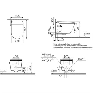 Vitra V-Care Ultra Akıllı Asma Klozet Takımı 7234B003-6222