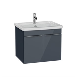 VitrA Quadrum Lavabo Dolabı 65 cm Parlak Antrasit 66164