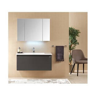 ORKA Likya Banyo Dolabı Takımı Mat Antrasit 100 cm ORKA5002482