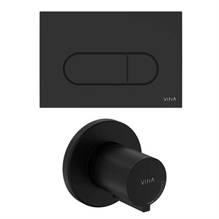 VitrA Root Round Kumanda Paneli ve Stop Valf Seti Mat Siyah 800-2036