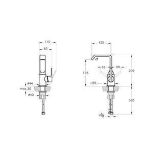 VitrA Suit Lavabo Bataryası Parlak Siyah A4261639