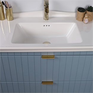Kobos Noble 80 cm Banyo Dolabı Seti Light Blue