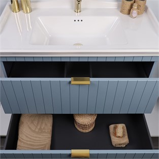 Kobos Noble 80 cm Banyo Dolabı Seti Light Blue