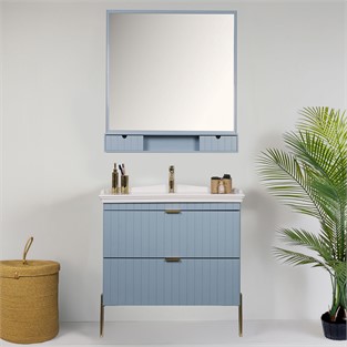 Kobos Noble 80 cm Banyo Dolabı Seti Light Blue