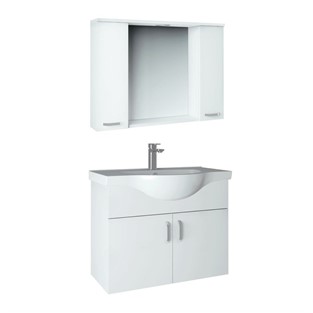 ORKA Duru Asma Banyo Dolabı Takımı Beyaz 100 cm ORKA5002941
