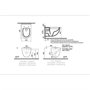 VitrA S40 SmoothFlush Asma Klozet-Beyaz 7759L003-0850