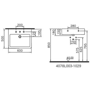 Norm Tezgahüstü Lavabo 60 cm 4078N003-1545