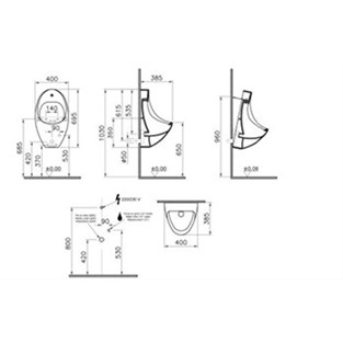 VitrA Arkitekt Ankastre Fotoselli Pisuvar Elektrikli 4106B003-5291