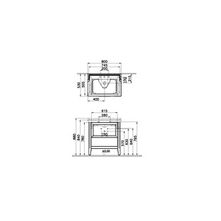 VitrA Valarte Çekmeceli Etajerli Lavabo Dolabı 80 cm Mat Gri 62190