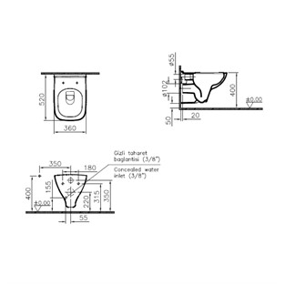 VitrA S20 Rim-Ex Asma Klozet-Beyaz 7507L003-0850