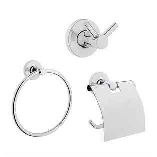 VitrA Base 100 3 Parça Banyo Aksesuar Seti Krom A44202