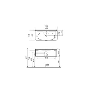 VitrA Nest Trendy Lavabo Dolabı 100 cm Tek Çekmeceli Hareli Doğal Ahşap 56141
