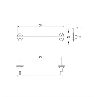 VitrA Origin Classic Kısa Havluluk Mat Siyah A4454836