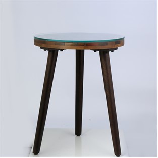 Vitale Toros Otantik Camlı Kenar Sehpa Büyük MS.JG0027