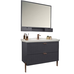 Kobos Noble 100 cm Banyo Dolabı Seti Argento