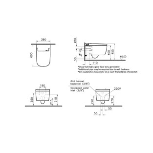 VitrA V-Care Comfort Akıllı Klozet 5674B003-6194