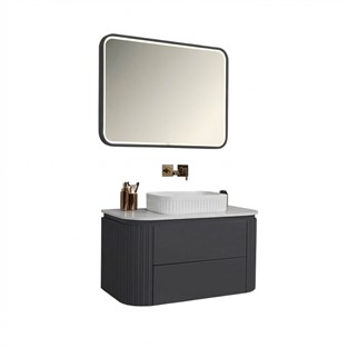 Kobos Gloria 100 cm Banyo Dolabı Seti Argento
